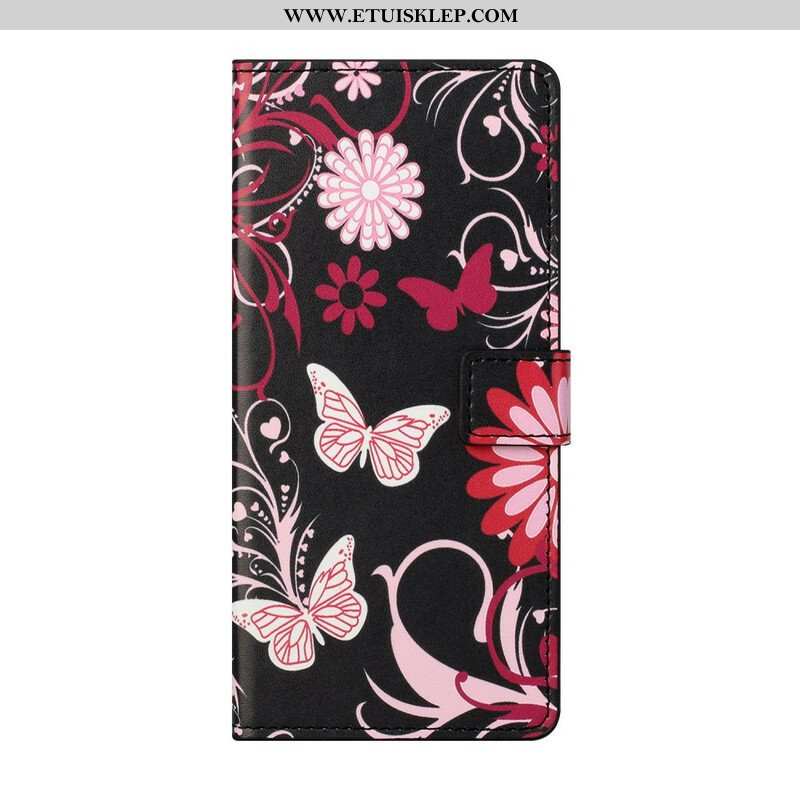 Etui Na Telefon Pokrowce do Samsung Galaxy S21 FE Motyle I Kwiaty